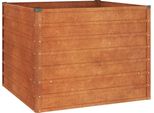 Vidaxl Letto Rialzato Arrugginito 100X100X77 Cm Acciaio Corten