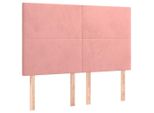 Vidaxl Testiere 4 Pz. Velluto Rosa 72X5X78/88 Cm