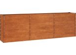 Vidaxl Letto Rialzato Arrugginito 240X40X77 Cm Acciaio Corten