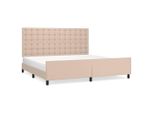 Vidaxl Struttura Letto Con Testiera Cappuccino-Marrone 200X200 Cm In Pelle Finta