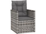 Vidaxl Poltrona Da Giardino Con Cuscino In Poly Rattan Grigio