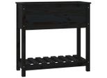 Vidaxl Fioriera Con Ripiano Nero 82,5X34,5X81Cm In Legno Di Pino Massiccio