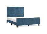 Vidaxl Struttura Letto Senza Materasso Blu Scuro 140X200 Cm Velluto