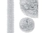 Springos Ghirlanda Per L'albero Di Natale Bicolore Bianco Argento 7 Cm X 6 M Albero Boa Ghirlanda Di Natale Decorazione Natalizia