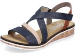 Rieker Sandalo Donna Blu-Beige, Colore:Blu, Taglia UE:41