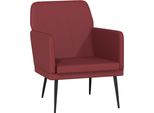 Vidaxl Poltrona Rosso Vino 61X78X80 Cm In Pelle Finta