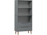 Libreria Molde Grigio 85X35X170,5 Cm In Legno Di Pino Massiccio