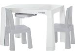 Tavolo In Plastica Freeon Con Sedie Neo, Bianco, Grigio