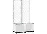 Vidaxl Fioriera Con Traliccio Bianco 80X40X136 Cm Pp
