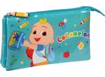 Custodia Tripla Multiuso Cocomelon Back To Class Azzurro (22 X 12 X 3 Cm)