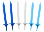 Set Di Candeline Di Compleanno Blu 24 Pezzi + 12 Supporti