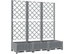 Vidaxl Fioriera Con Traliccio Grigio Chiaro 120X40X121,5 Cm Pp