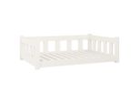 Vidaxl Letto Per Cani Bianco 95,5X65,5X28 Cm In Legno Di Pino Massiccio