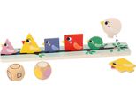 Giocattolo Educativo Janod - Ordina Gli Uccelli Per Colore, Dimensione E Forma - Gioco In Legno