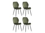Sedia Da Pranzo Casadolce Molina, Set Di 4, Verde, Rivestimento In Tessuto Morbido, 48X59,5X86 Cm, Imbottitura In Schiuma, 120 Kg Di Carico Max