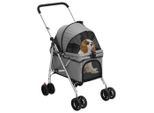 Vidaxl Passeggino Per Cani Pieghevole Grigio 76X50X100 Cm Tessuto Oxford