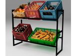 Hmorey Scaffale Per Casse Per Bevande Per 6-8 Casse 32D X 104W X 82H Cm Scaffale Per Casse Per Bevande Nero Scaffale Per Casse Utilizzabile Nella Zona Giorno Cucina Ripostiglio Garag