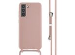 Samsung Galaxy S21 Fe Cover - Silicone - Imoshion Custodia Morbida/Cover Con Banda/Copertura Posteriore - Rosa