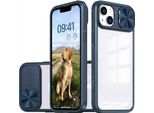 Iphone 14 Custodia Iphone 14 Cover Protettiva Camslider Back Cover Plastica Blu Scuro Imoshion