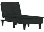 Vidaxl Chaise Longue In Velluto Nero
