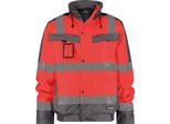 Giacca Invernale Ad Alta Visibilità, Rosso Neon/Grigio Cemento, Taglia 4XL