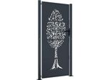 Vidaxl -Porta 105X180 Cm Con Design Ad Albero -Acciaio -Antracite -Affilatura