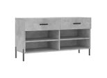 Vidaxl Panca Per Scarpe In Cemento Grigio 102X35X55 Cm Materiale A Base Di Legno