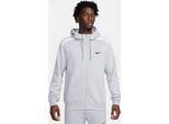 Nike M Nsw Sp Flc Fz Felpa Con Cappuccio Bb Lupo Grigio / Bianco S