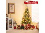 Costway 195 Cm Albero Di Natale Artificiale Con Illuminazione, Neve, Pigne E Bacche Rosse, Albero Di Natale Con 8 Modalità Di Illuminazione, 420 Luci Led Bianco Caldo, Albero Di Natale, Albero Di Natale Artificiale