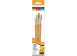 Daler Rowney Simply Acrylic Brush Gold Taklon Synthetic Flat Shader And Angle Shader Set Di Pennelli 4 Pezzi
