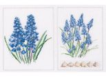 Thea Gouverneur Kit Punto Croce "Muscari Panel Evenweave"", 34X22Cm"