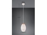 Lampada A Sospensione In Metallo Bianco Con Finitura In Legno Bidar 1Xe27 28W Rl