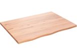 Piano Del Tavolo Marrone Chiaro 80X60X2 Cm In Legno Massiccio Di Rovere Trattato