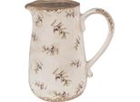 Brocca Decorativa Clayre & Eef 16X12X18 Cm Olive In Vetroceramica Blu Beige
