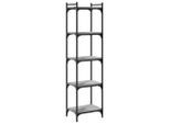 Libreria 5 Ripiani Grigio Sonoma 40X30X154 Cm Materiale A Base Di Legno