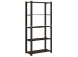 Vidaxl Scaffale A 5 Ripiani Nero 80X38X170 Cm In Legno Di Pino Massiccio