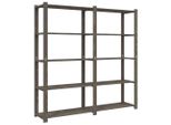 Vidaxl Scaffale A 5 Ripiani Grigio 170X38X170 Cm In Legno Di Pino Massiccio