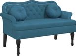 Panca Con Cuscino In Velluto Blu 120,5X65X75 Cm