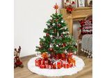 Jopassy Coperta Albero Di Natale Coperta Albero Di Natale Bianco Peluche Gonna Tappeto Albero Di Natale Rotondo Feltro Coperta Albero Di Natale In Pelliccia Sintetica Bianco, 122Cm