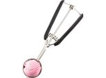 Paletta Per Gelato Intirilife Paletta Per Gelato In Acciaio Inox Con Manico Nero - Paletta Con Grilletto Per Torta Gelato Pastella Di Riso