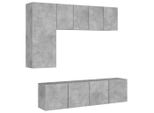 Parete Attrezzata Vidaxl 5 Pezzi Cemento Grigio Materiale Legno