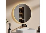 Emke Specchio Da Bagno A Led Rotondo 50 Cm Con Antiappannamento Specchio Da Bagno A 3 Luci Colore Specchio Da Bagno Dimmerabile Specchio A Led Con Interruttore A Sfioramento