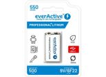 Rechargeable Battery Everactive 6F22/9V Li-Ion 550 Mah With Usb Type C