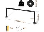 Jopassy Appendiabiti (2 Pezzi), Appendiabiti Da Parete, Capacità Di Carico 65 Kg, Appendiabiti Per Guardaroba Dal Design Industriale, Nero