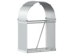 Vidaxl Riparo Per Legna Da Ardere Argento 80X45X120 Cm Acciaio Zincato