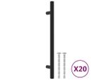 Maniglie Per Mobili 20 Pezzi Nero 160 Mm Acciaio Inox