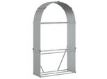 Vidaxl Riparo Per Legna Da Ardere Argento 120X45X210 Cm Acciaio Zincato