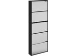 Vidaxl Scarpiera Con Specchio 5 Scomparti Nero 63X17X169,5 Cm