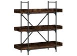 Libreria 3 Ripiani Rovere Fumé 100X33X108,5 Cm Materiale A Base Di Legno