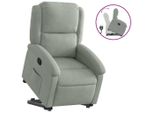 Vidaxl Poltrona Relax Con Supporto In Piedi Velluto Grigio Chiaro